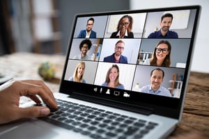 zoom meeting on laptop