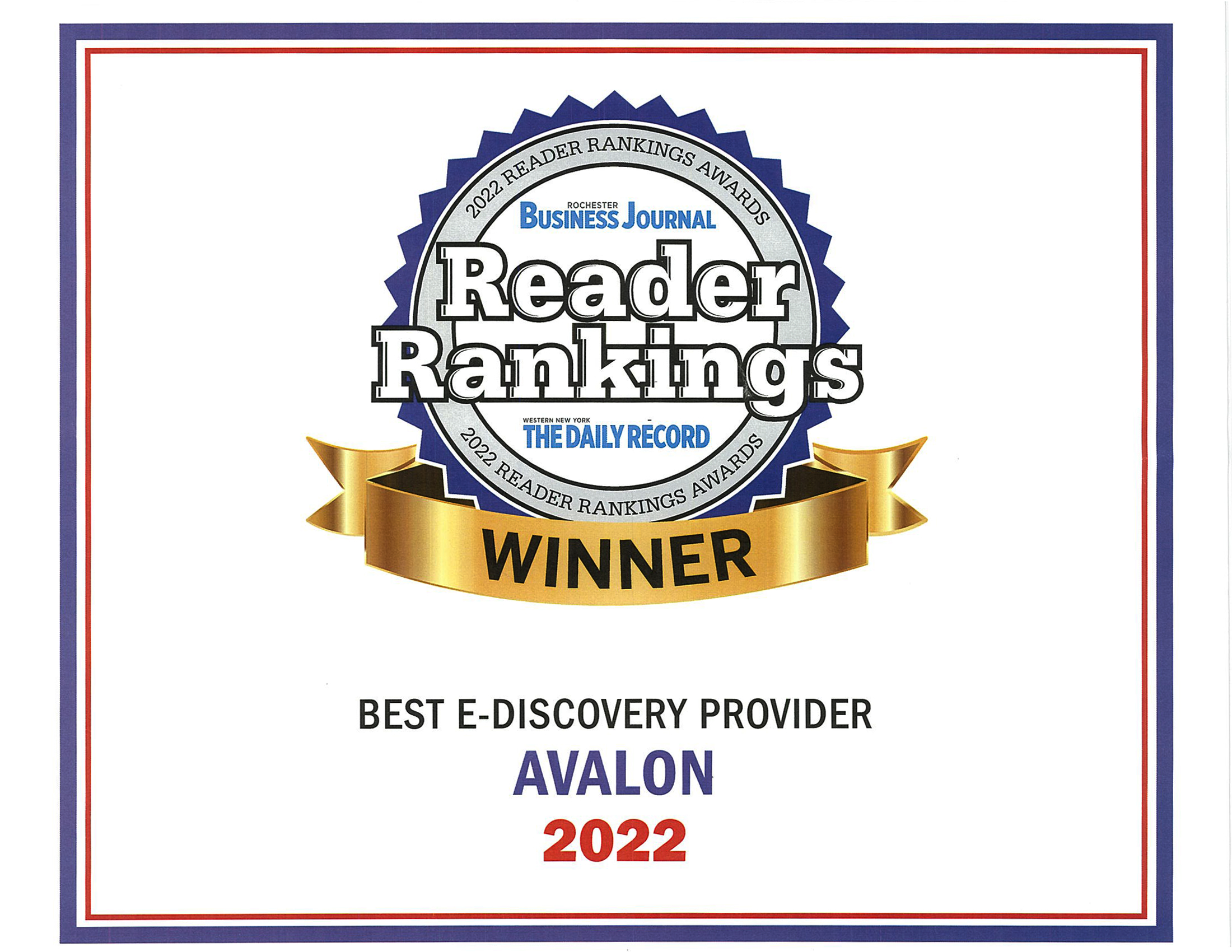 rochester reader ranking award
