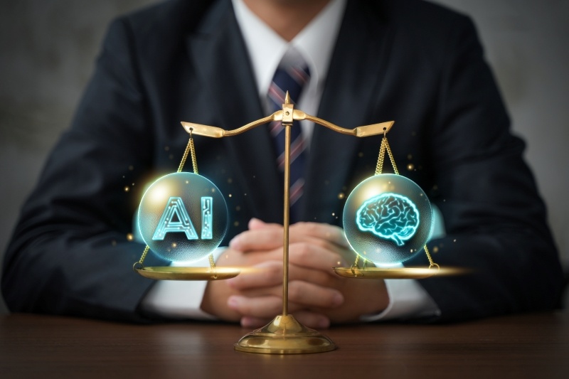 legal scales AI and human brain